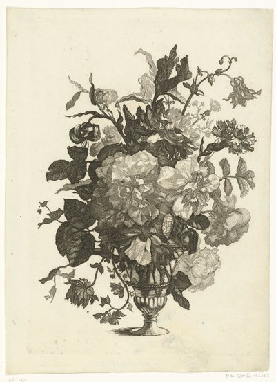 Glassvase med blomster Vaser med blomsterbuketter (serietittel) av Pieter Schenk (I)