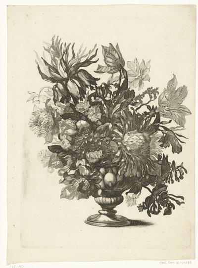 Glassvase med blomster Vaser med blomsterbuketter (serietittel) av Pieter Schenk (I)