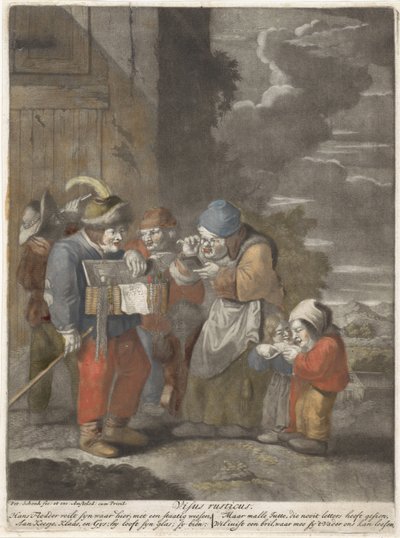 The Face Visus rusticus (tittel på objekt) Fem sanser (serietittel) av Pieter Schenk (I)