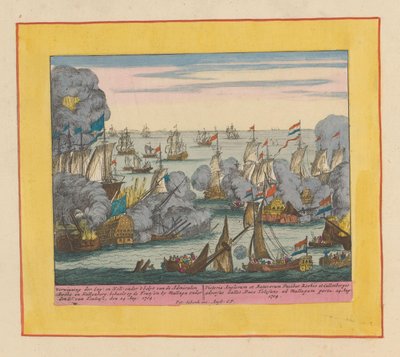 Sjøslaget ved Malaga, 1704 Verwinning der Eng en Holl : under kommando av Admiralen Rooke og Kallenberg (...) (tittel på objekt) Krigens teater, begynnelsen av kong Charles II. Helt til kong Charles III. Eksisterer i IX. Historisk fig av Pieter Schenk (I)