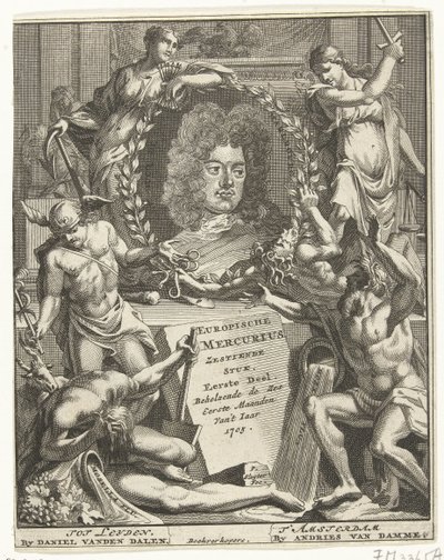 Tittelsiden til European Mercury, 1705 av Pieter Sluyter