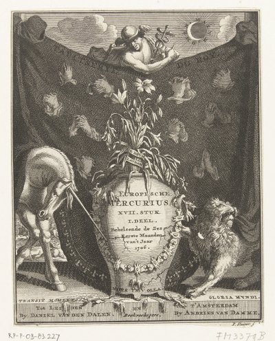 Tittelside for European Mercury for året 1706 av Pieter Sluyter