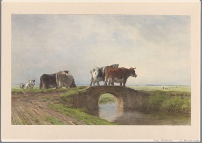 Kyr på en steinbro av Pieter Stortenbeker