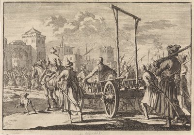 Ankomst av Stepan Razin og broren Frol i et jernbur i Moskva, 1671, 1698 av Pieter Van der Aa