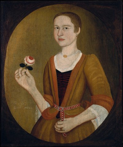 Ung dame med en rose av Pieter Vanderlyn