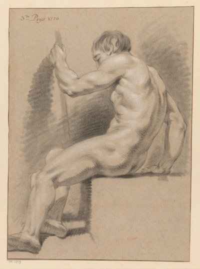 Sittende mann naken, sett fra siden (3. premie 1770) av Pieter Wagenaar (II)