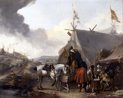 Kavalerister ved et militærleir av Pieter Wouwermans or Wouwerman