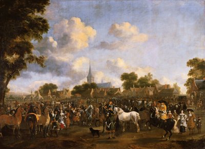 Hestemesse i Valkenburg, 1675 av Pieter Wouwermans or Wouwerman