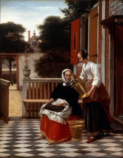 En elskerinne og hennes hushjelp, 1660. av Pieter de Hooch