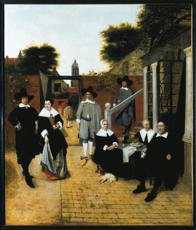 Gruppeportrett av en borgerlig familie fra Delft (olje på lerret, ca. 1662) av Pieter de Hooch