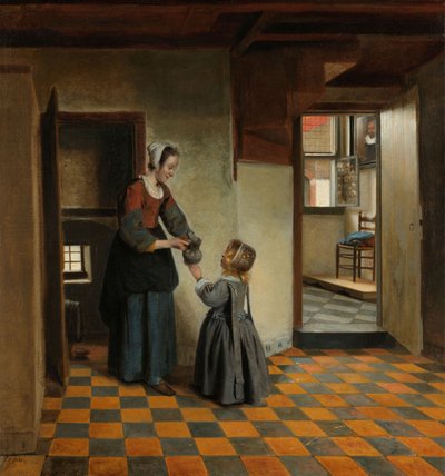 Woman with a Child in a Pantry, ca. 1656-60 (olje på lerret) av Pieter de Hooch