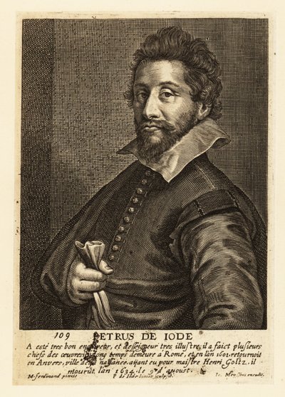Portrett av Pieter de Jode den eldre, flamsk trykkeri, tegner, forlegger og maler av Pieter de II Jode