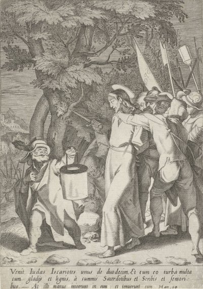 Gevangenneming van Christus Passie van Christus (serietittel) Passion and Resurrection (serietittel) av Pieter de Jode (I)