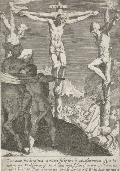 Kruisiging van Christus Passie van Christus (serietittel) Lidenskap og oppstandelse (serietittel) av Pieter de Jode (I)