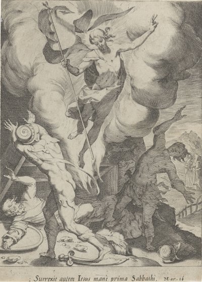 Stående van Christus Passie van Christus (serietittel) Lidenskap og oppstandelse (serietittel) av Pieter de Jode (I)