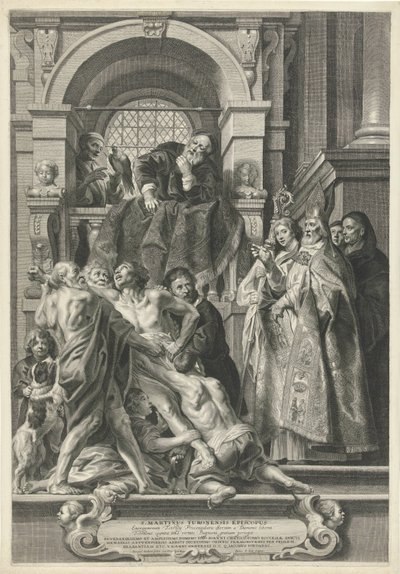 St. Martin helbreder en besatt mann av Pieter de Jode (II)