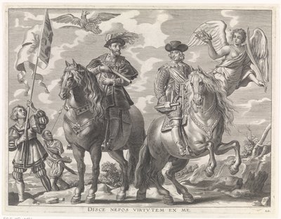 Karl V og Ferdinand til hest Gledelig inntreden av kardinal-barnet i Gent, 1635 (serietittel) av Pieter de Jode (II)