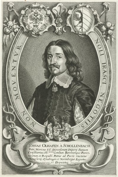 Portrett av Tobias Oelhafen van Schöllenbach Celeberrimi Legati (serietittel) av Pieter de Jode (II)