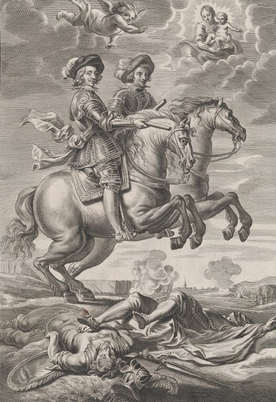 Plate 10: Kongen av Ungarn og Ferdinand til hest, fra Guillielmus Becanus 