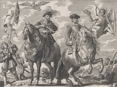 Plate 20: Charles V og Ferdinand til hest, fra William Becanus 