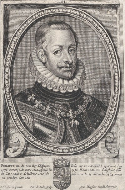 Portrett av Filip III, konge av Spania, ca. 1650. av Pieter de Jode II