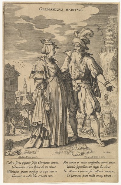 Germanicus Habitus, fra Fashions of Different Nations.n.d. av Pieter de Jode I