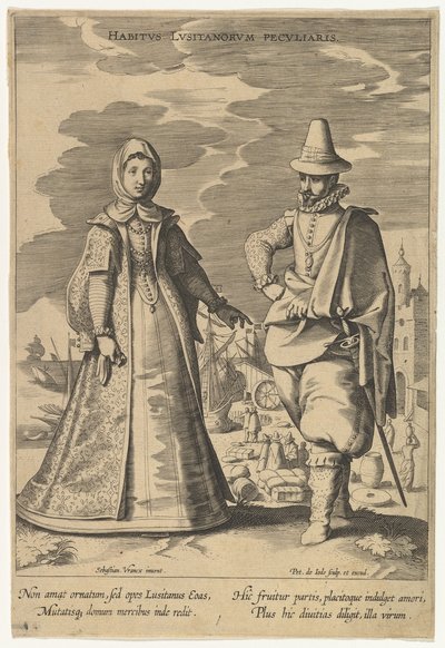 En spesiell holdning til portugiserne, fra moter fra forskjellige nasjoner.n.d. av Pieter de Jode I
