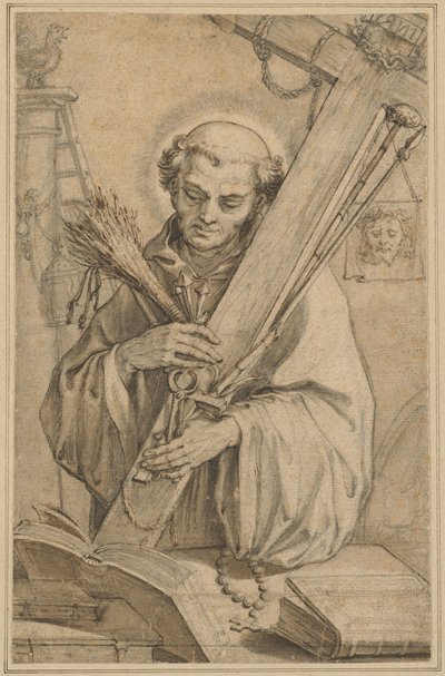 Sankt Bernhard av Clairvaux med lidenskapens instrumenter av Pieter de Jode I