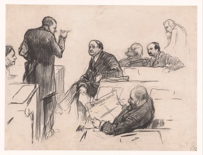 Parlamentsmedlemmer mr. HC Verniers van der Loeff, mr. AJW Farncombe Sanders, mr. GM van der Linden, J. Willink og Jhr. herr Ruys van Beerenbroek av Pieter de Josselin