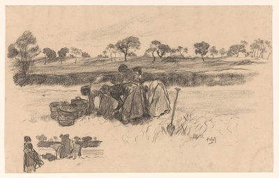 Arbeidende kvinner i felten av Pieter de Josselin