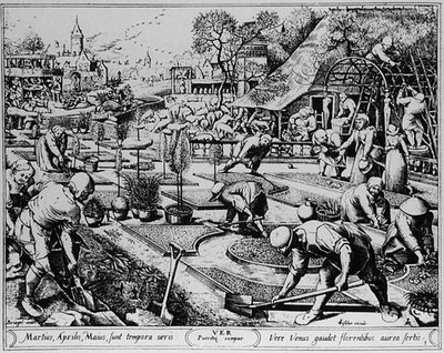Fjær, gravert av Visscher av Pieter the Elder (after) Bruegel