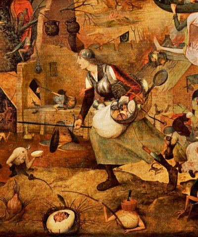 Dulle Griet, detalj (olje på eik) av Pieter the Elder Bruegel