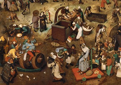 Kamp mellom karneval og fastetid (maleri på eik) av Pieter the Elder Bruegel