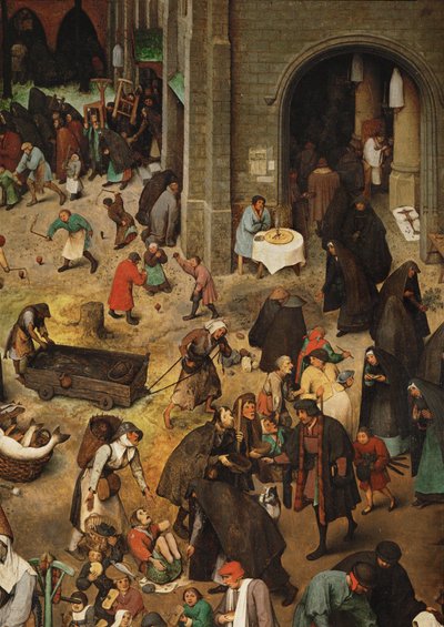 Kamp mellom karneval og fastetid (maleri på eik) av Pieter the Elder Bruegel