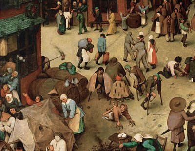 Kamp mellom karneval og fastetid (maleri på eik) av Pieter the Elder Bruegel