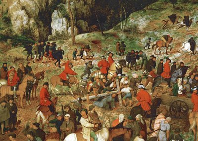 Jesus bærer korset (maleri på eik) av Pieter the Elder Bruegel