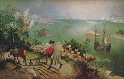 Landskap med Icarus fall, ca. 1558 (olje på lerret) av Pieter Bruegel the Elder