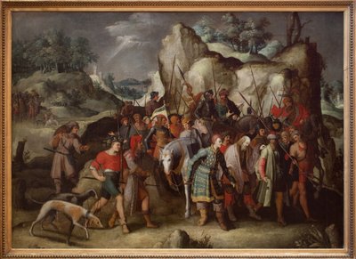 Saint Paul fører til Damaskus (Syria), etter hans omvendelse. Dette maleriet, direkte fra en gravering av Lucas de Leiden (1509), representerer episoden etter fallet til hesten til Saul de Tarsus, som vil bli Saint Paul, etter å ha vært terrasse av Pieter the Younger Brueghel