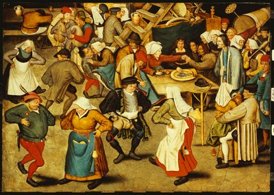 Innendørs bryllupsdans av Pieter Brueghel the Younger