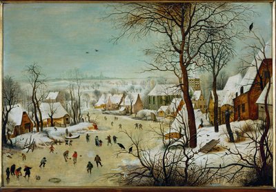 Vinterlandskap (maleri på eik) av Pieter the Younger Brueghel