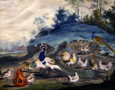 Eksotiske fugler i et pittoresk landskap (2) av Pieter the Younger Holsteyn