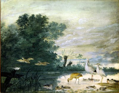 Eksotiske fugler i et pittoresk landskap av Pieter the Younger Holsteyn