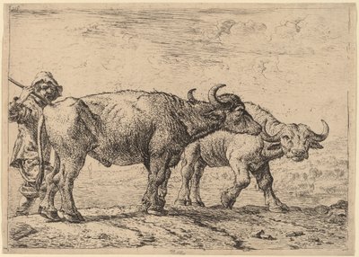 To bøfler og en gjeter av Pieter van Laer