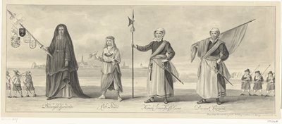 Prosesjon av Retorikerkammeret i Haarlem ved markeringen av beleiringen av Haarlem, ca. 1660 av Pieter van Looy (signed by artist)