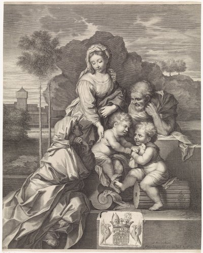 Hellig familie med Elizabeth og døperen Johannes av Pieter van Schuppen