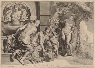 Erichthonius i kurven hans av Pieter van Sompel after Sir Peter Paul Rubens