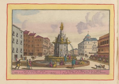 Fontene på Plaza Puerta del Sol i Madrid Fontenen, på sønnens sted, i Madrid (tittel på objekt) Theatrum Hispaniae (...) (serietittel) av Pieter van den Berge