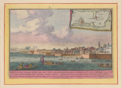 Utsikt over Cadiz Cadix, som ligger i Andalusia, ved elven Guadalquivir, på en halv øy (...) (tittel på objekt) Theatrum Hispaniae (...) (serietittel) av Pieter van den Berge