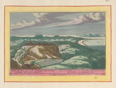 Utsikt over Vejer de la Frontera Vegel, en Stedeken ikke langt fra Cadix, med utsikt til Gibraltarstredet og de afrikanske kystene (tittel på objekt) Theatrum Hispaniae (...) (serietittel) av Pieter van den Berge