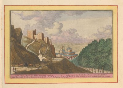 Utsikt over Alcazaba og katedralen i Granada Gesigt av slottet de Rooden Tooren, og Granades Hoofdkerk (tittel på objekt) Theatrum Hispaniae (...) (serietittel) av Pieter van den Berge